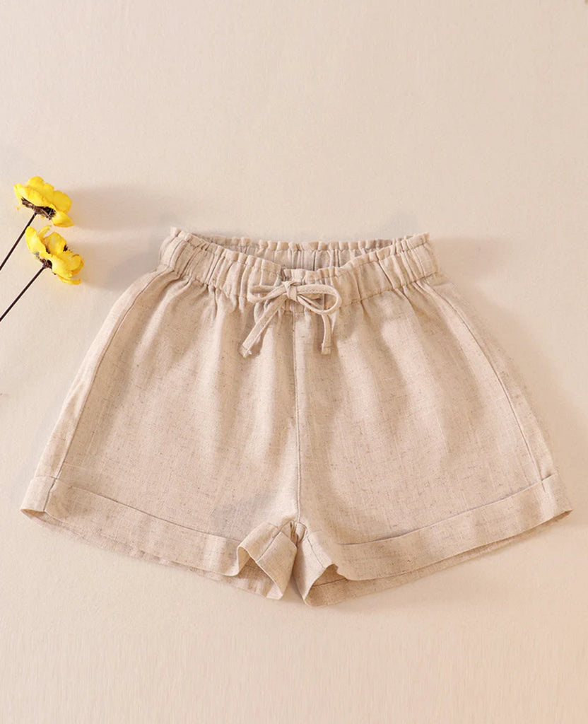 Oatmeal Linen Shorts