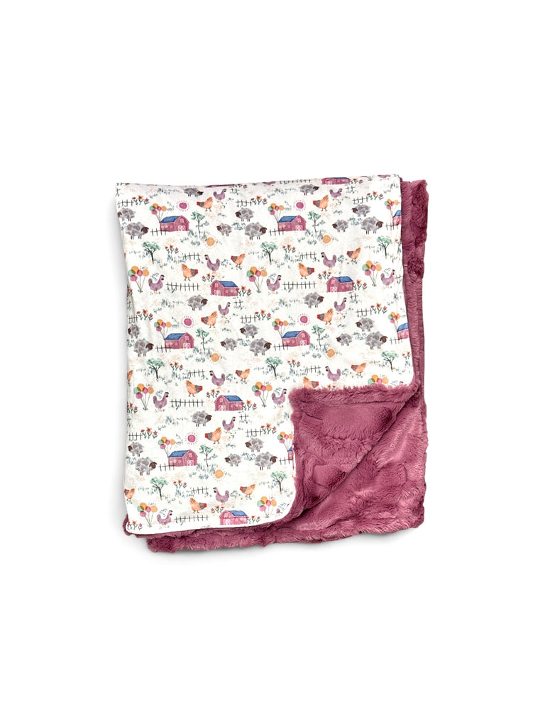 Mauve Farm • Toddler Sized Minky Blanket