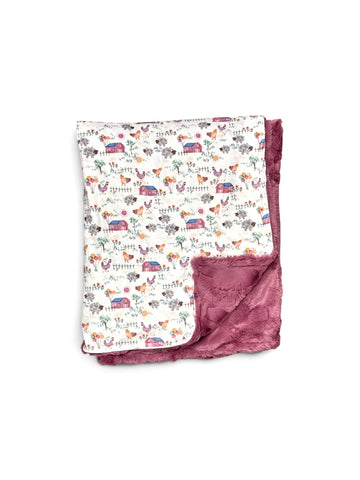 Mauve Farm • Toddler Sized Minky Blanket