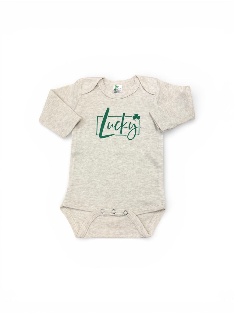 Lucky • oatmeal • St.Patrick’s Day • baby bodysuit