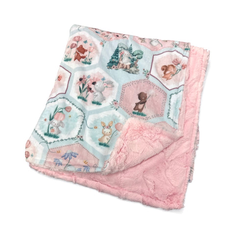 Bunny Blossom • Toddler Sized Minky Blanket