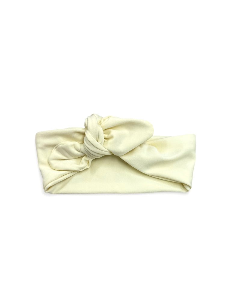 Knot bow headband - pale yellow