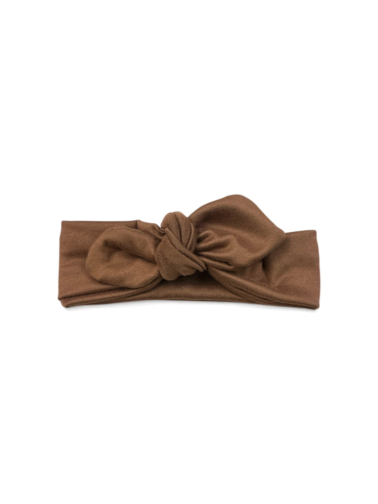 Knot bow headband - cafe mocha