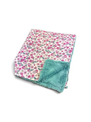 Claire Floral • Toddler Sized Minky Blanket