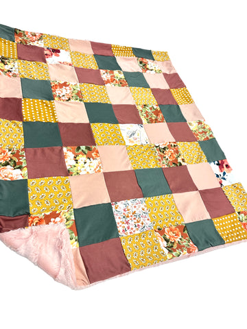Georgia Floral • Patchwork • Baby Sized Minky Blanket