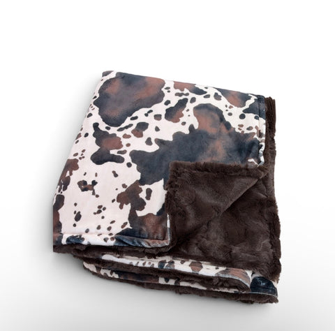 Cow Hide • Adult Sized Minky Blanket