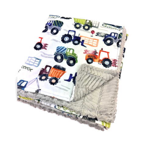 Trucks • Toddler Sized Minky Blanket