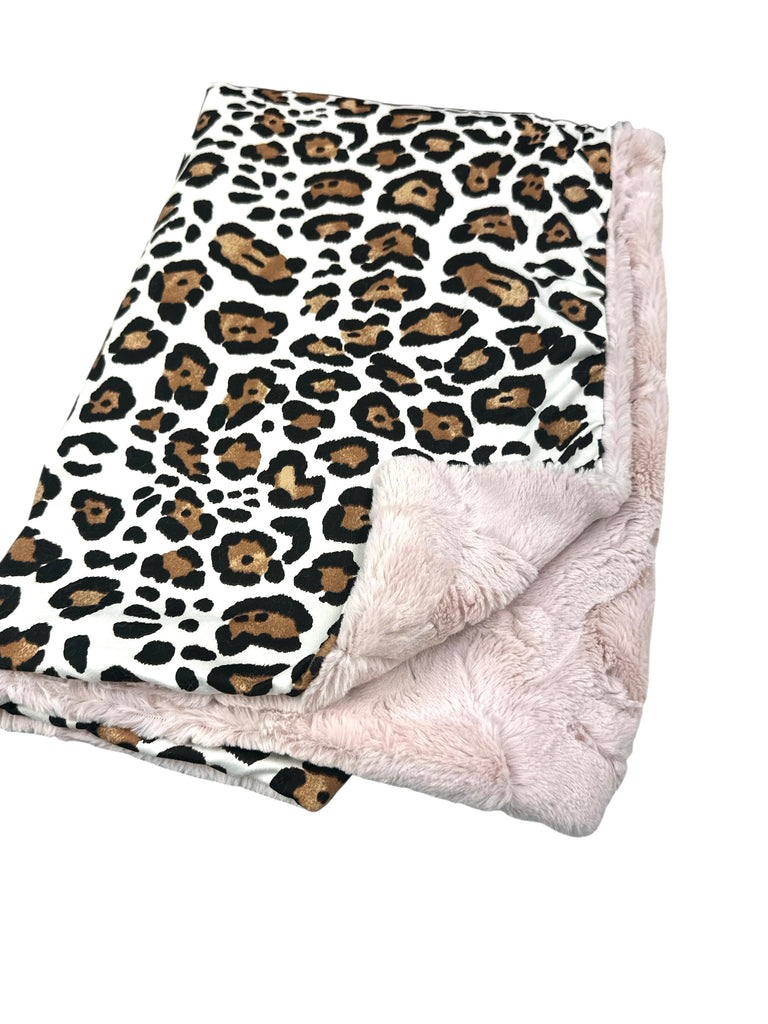 Ivory Cheetah • Baby Sized Minky Blanket