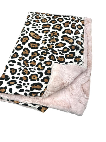 Ivory Cheetah • Baby Sized Minky Blanket