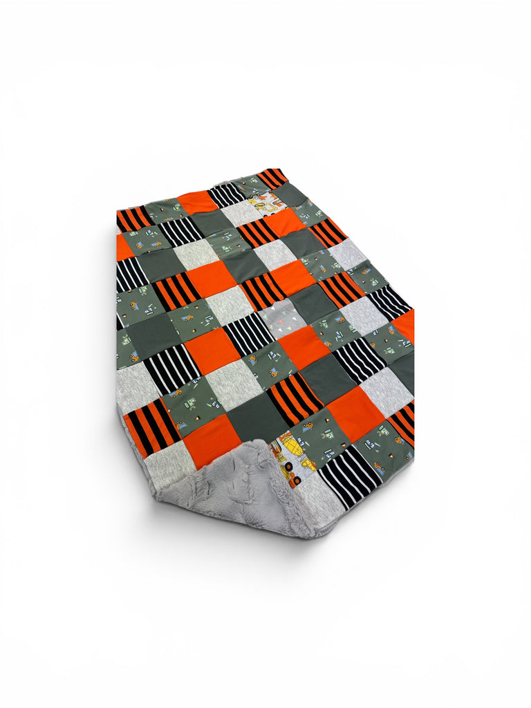 Construction • Patchwork • Baby Sized Minky Blanket