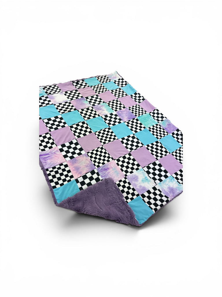 Checker • Patchwork • Baby Sized Minky Blanket