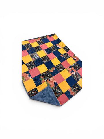 Caroline Floral • Patchwork • Baby Sized Minky Blanket