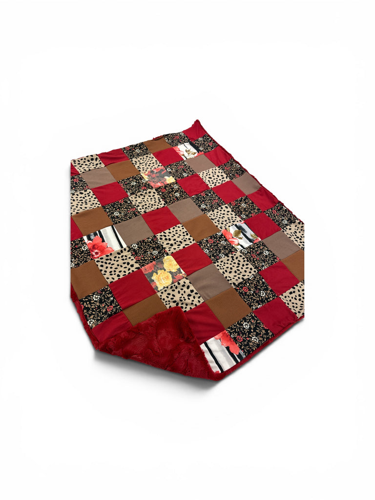 Scarlett Floral • Patchwork • Baby Sized Minky Blanket