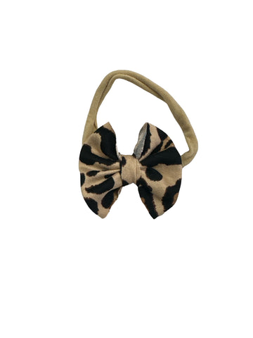 Latte Cheetah Nylon Bow