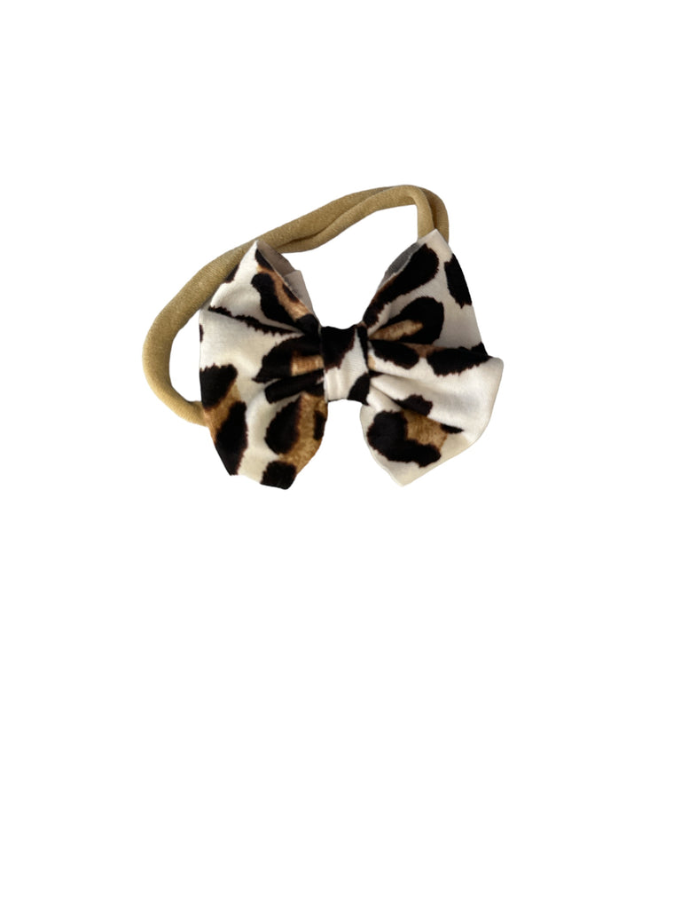 Ivory Cheetah Nylon Bow