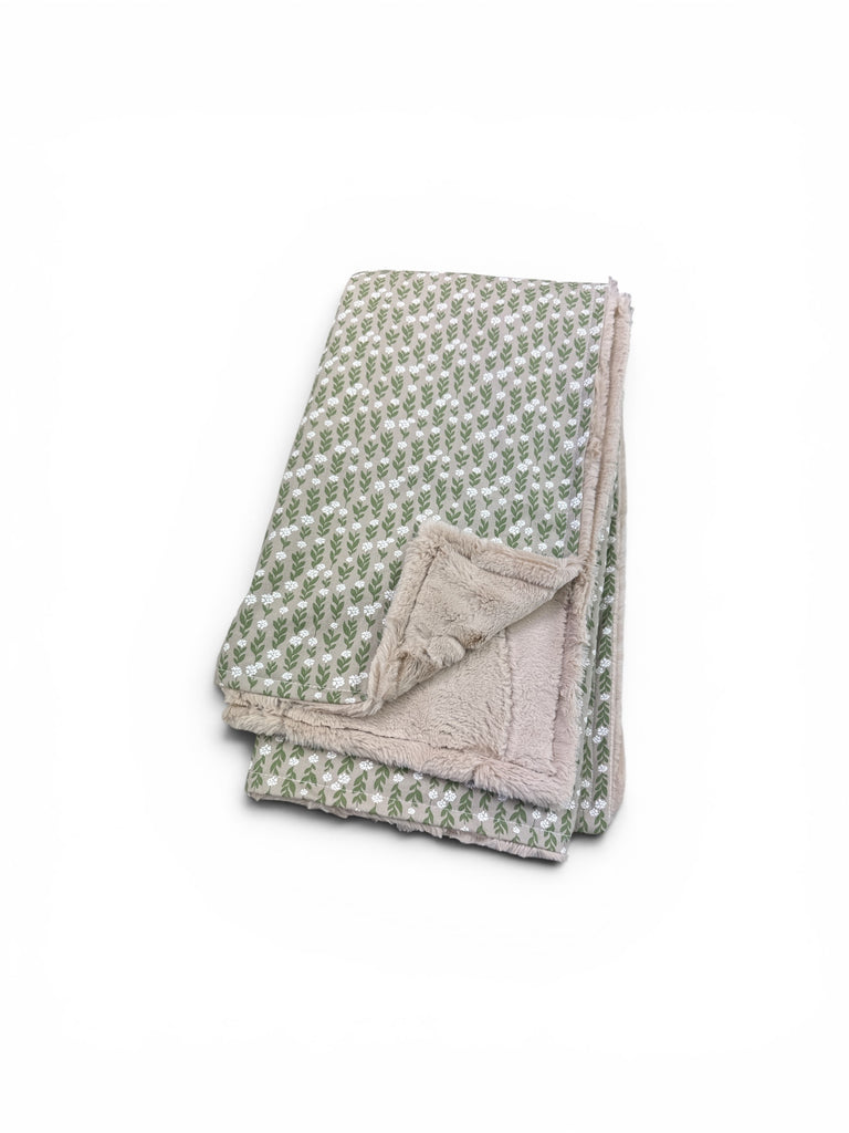 Country Rose Taupe • Baby Sized Minky Blanket