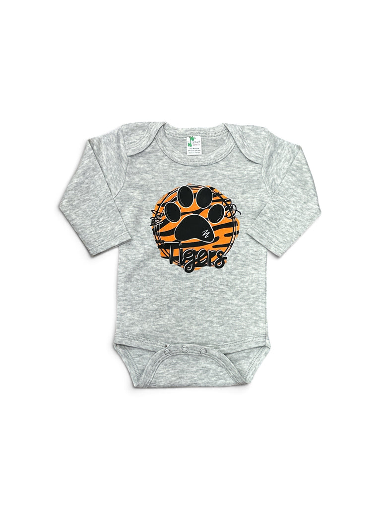 Tigers • grey baby bodysuit