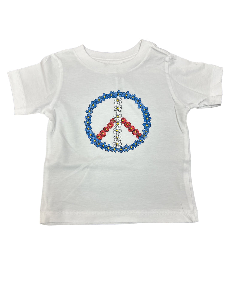 Fourth of July • Floral Peace Sign • infant/toddler tee