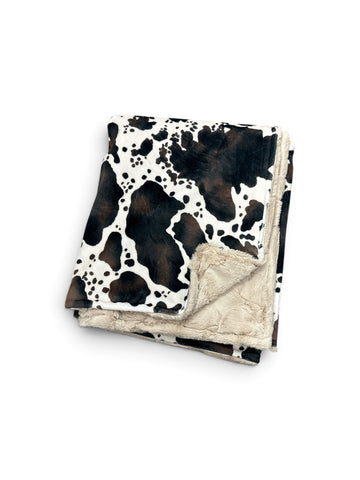 Cow Hide • Toddler Sized Minky Blanket