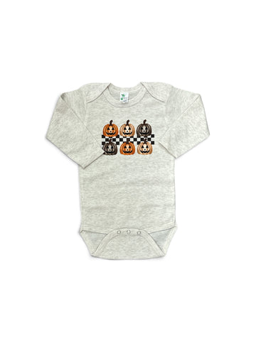 Jack-O-Lantern • Halloween • oatmeal baby bodysuit