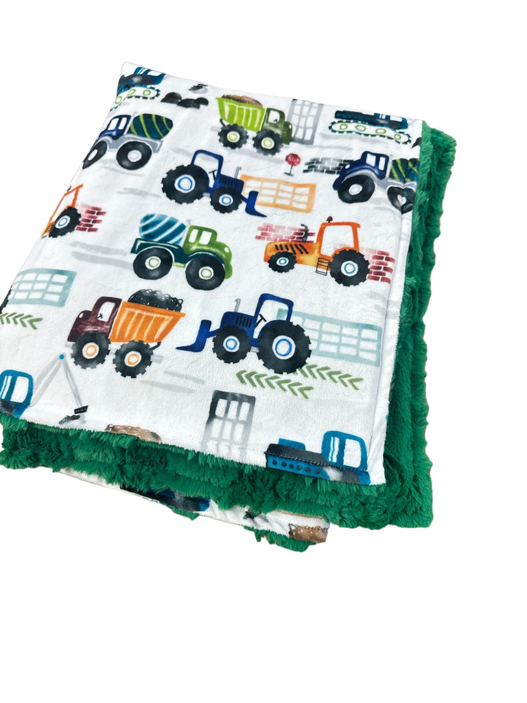 Trucks • Toddler Sized Minky Blanket