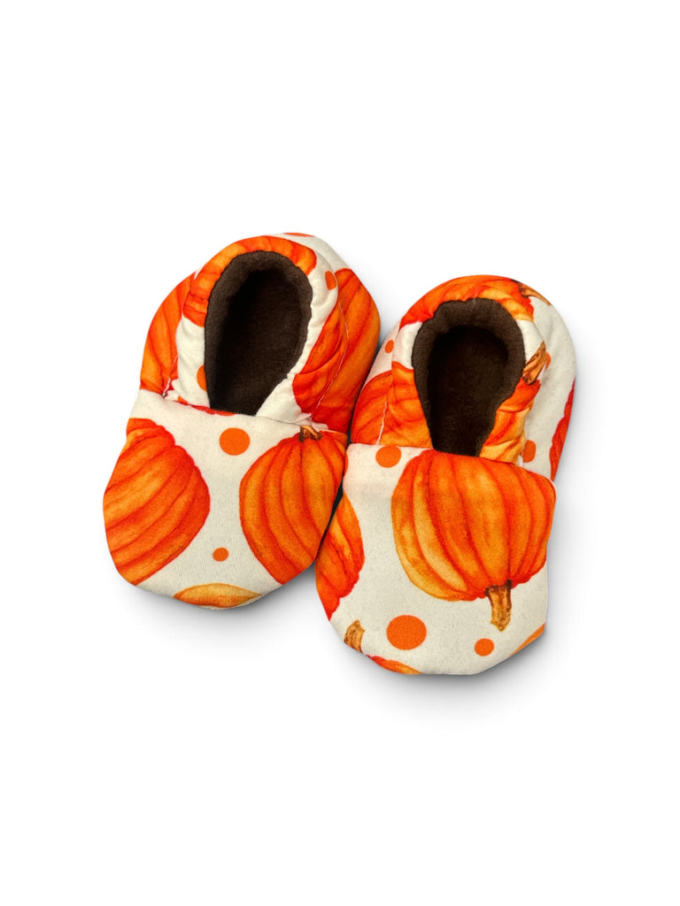 Handmade Soft Soled Slippers - Pumpkins