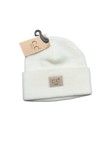 Kids Ivory Classic Oversized Logo CC Beanie