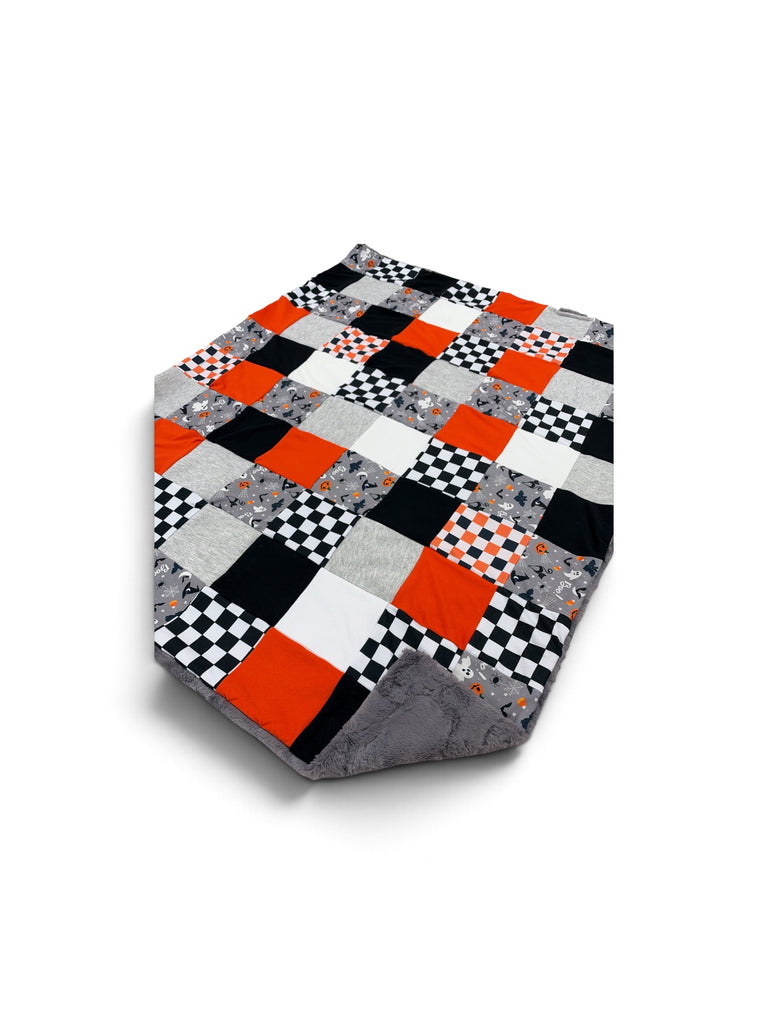 Halloween Check • Patchwork • Baby Sized Minky Blanket