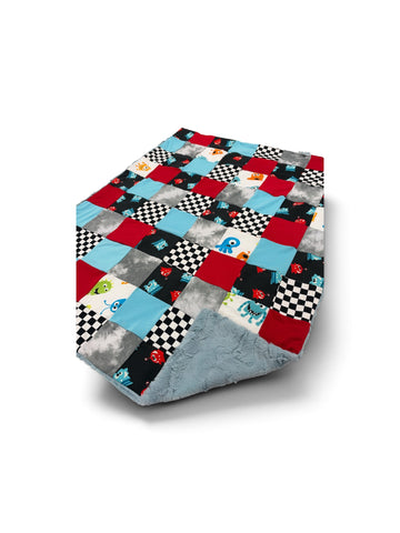 Little Monsters • Patchwork • Baby Sized Minky Blanket