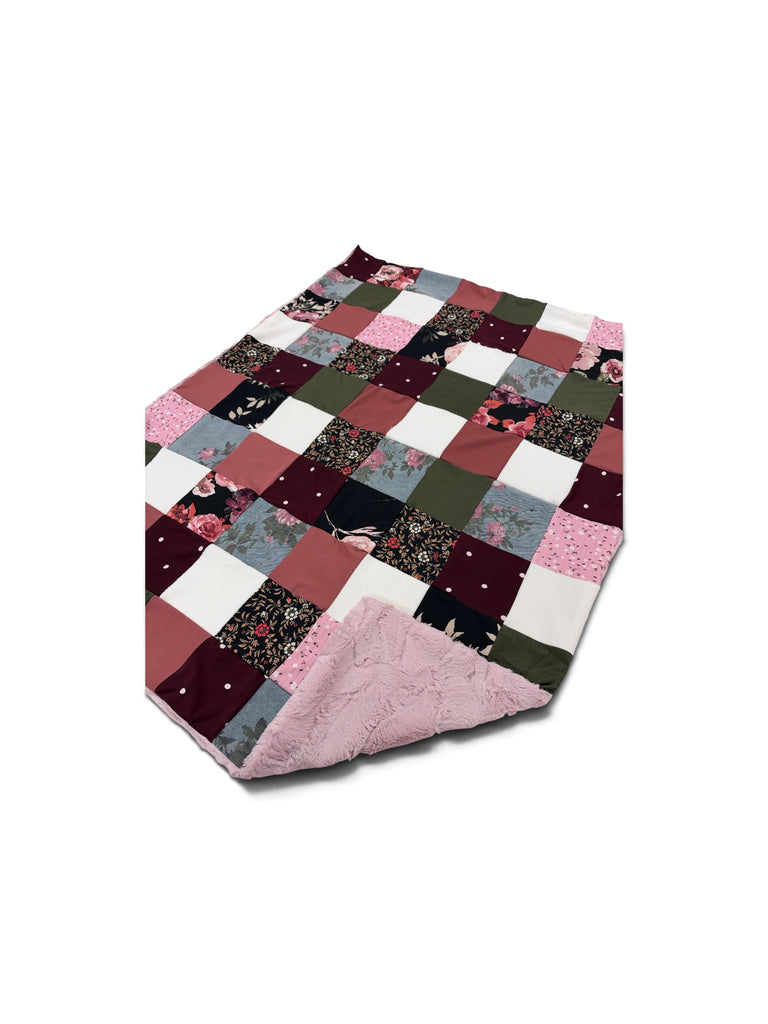 Katrina Floral • Patchwork • Baby Sized Minky Blanket