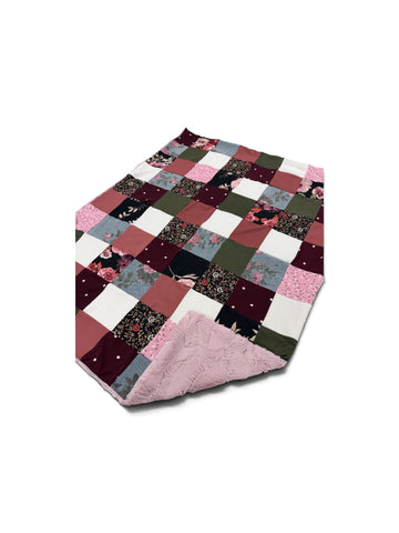 Katrina Floral • Patchwork • Baby Sized Minky Blanket