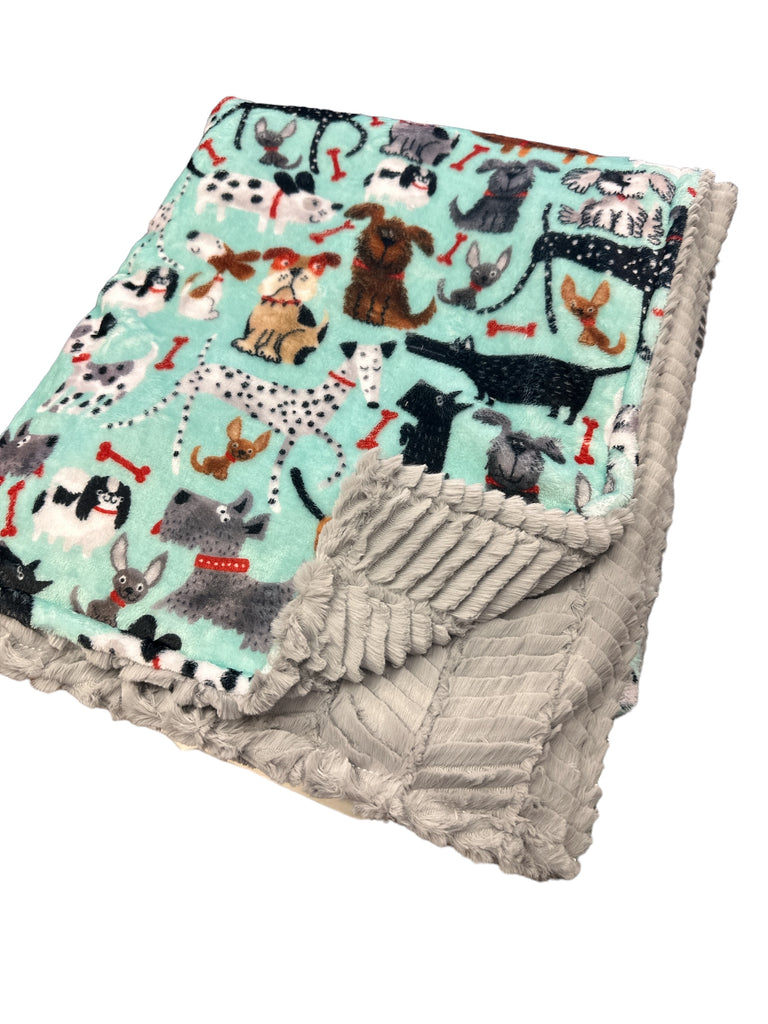 Puppy Friends • Toddler Sized Minky Blanket