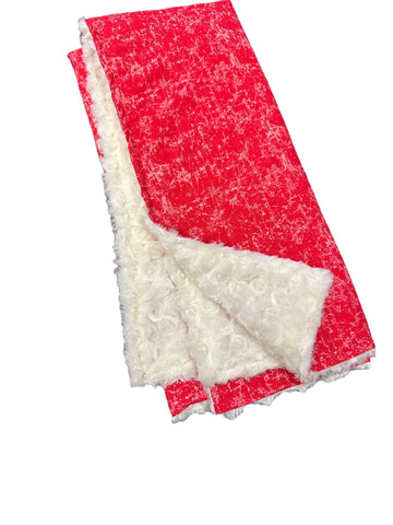 Red+Cream • Baby Sized Minky Blanket