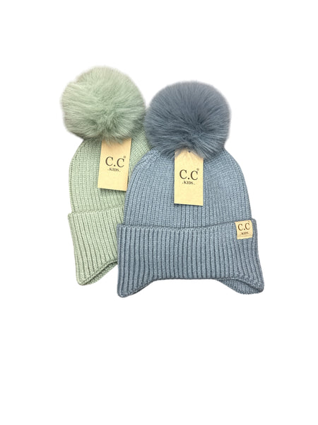 C.C. KIDS Earflap Pom Beanie