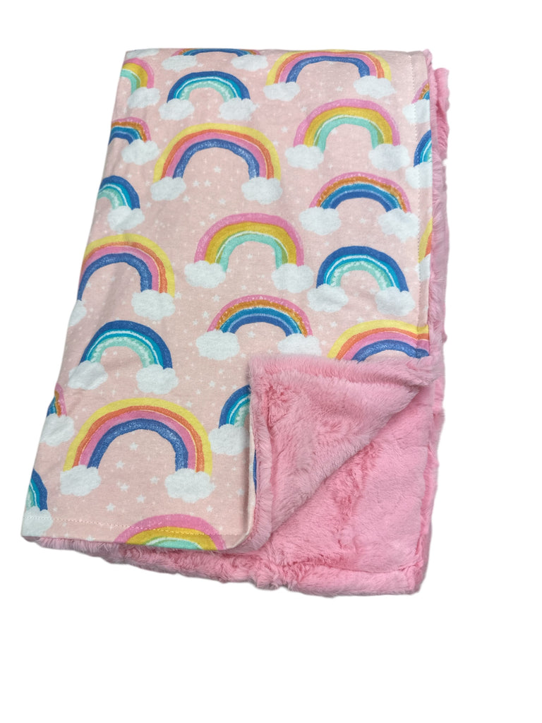 Rainbows • Baby Sized Minky Blanket