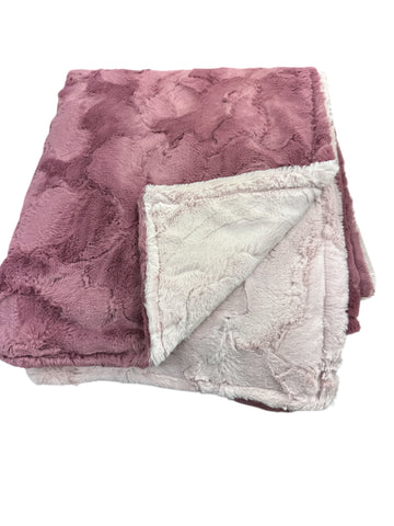 mauve+light mauve •Duo• Toddler Sized Minky Blanket