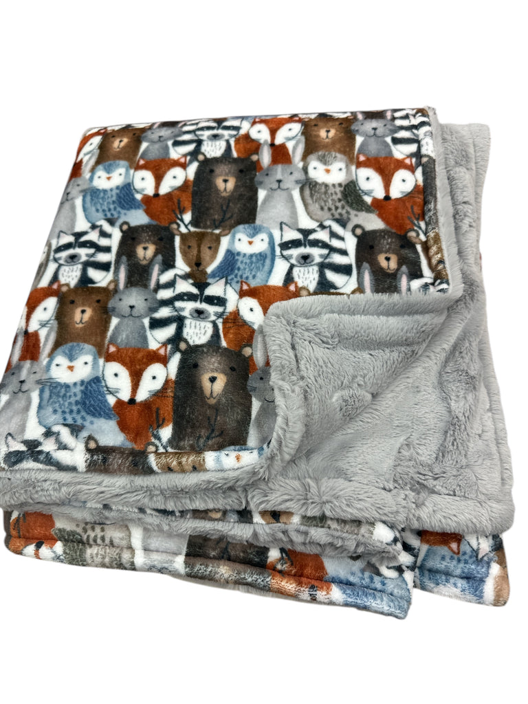 Woodland Friends • Toddler Sized Minky Blanket