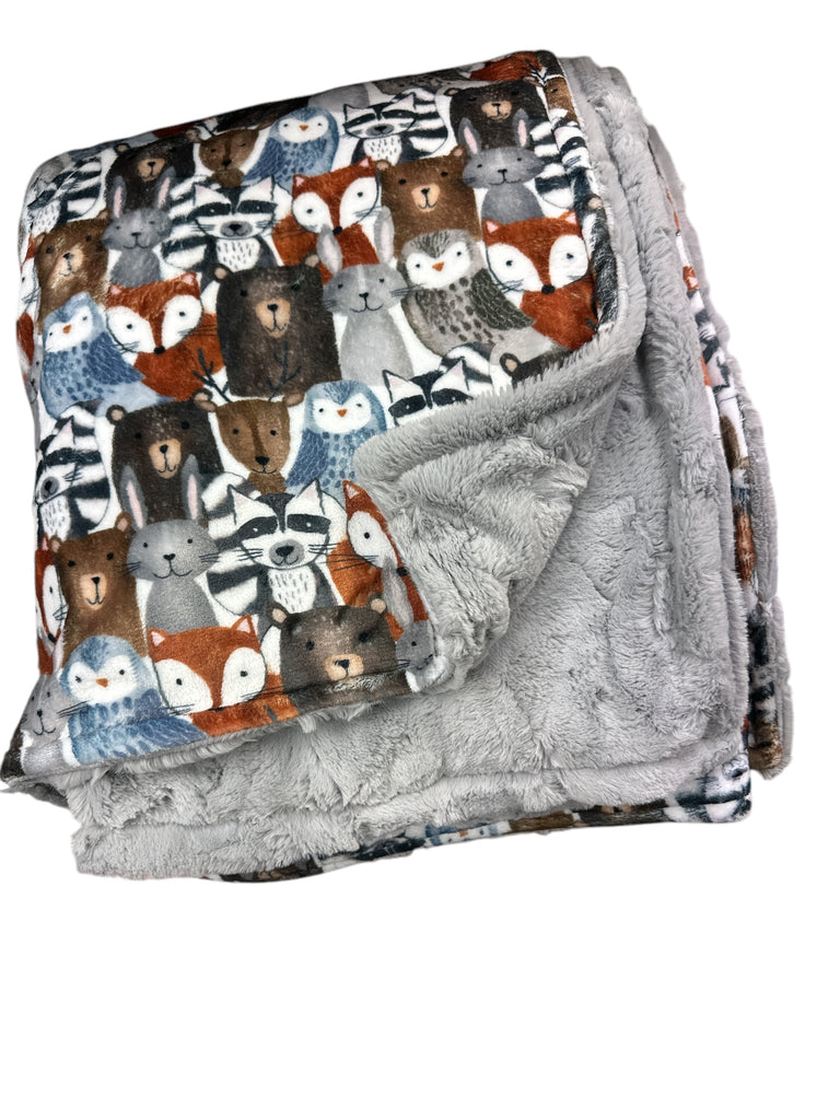 Woodland Friends • Adult Sized Minky Blanket