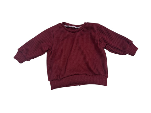 Burgundy Waffle Oversized Sweater