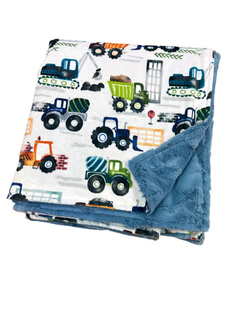 Trucks • Toddler Sized Minky Blanket