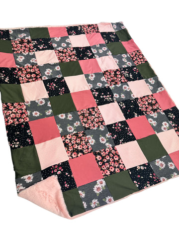 Jessa Floral • Patchwork • Baby Sized Minky Blanket