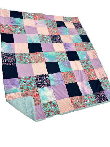 Luna floral • Patchwork • Baby Sized Minky Blanket