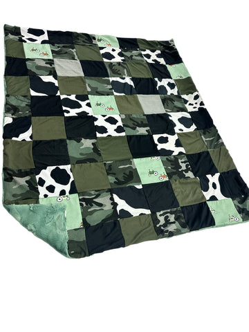 Farm Boy • Patchwork • Baby Sized Minky Blanket