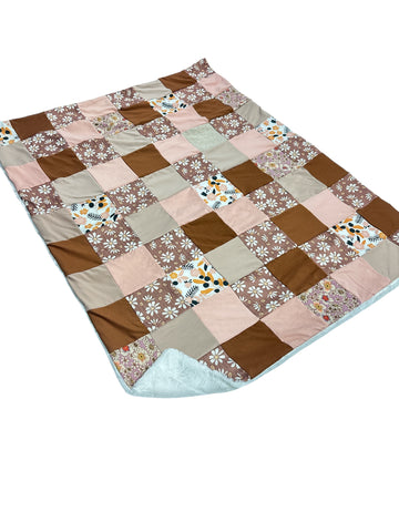 Greta  Floral • Patchwork • Baby Sized Minky Blanket