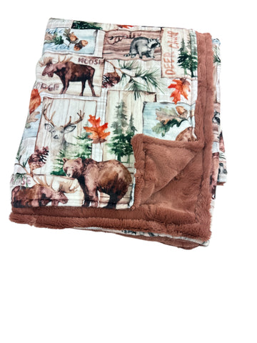 Moose Lodge • Toddler Sized Minky Blanket