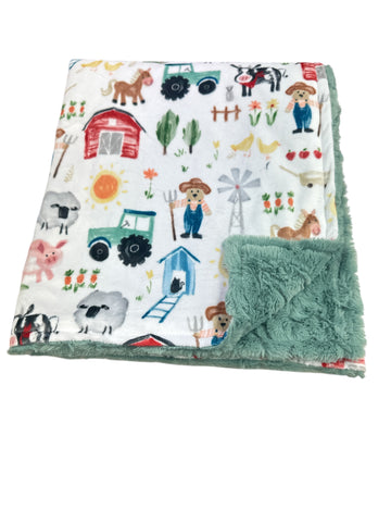 Farmer Ted • Toddler Sized Minky Blanket