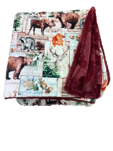 Moose Lodge • Toddler Sized Minky Blanket