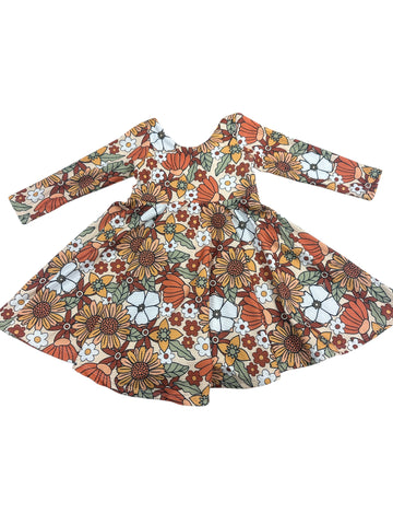 Retro Fall Floral • Baby/Toddler/Youth Twirl Dress