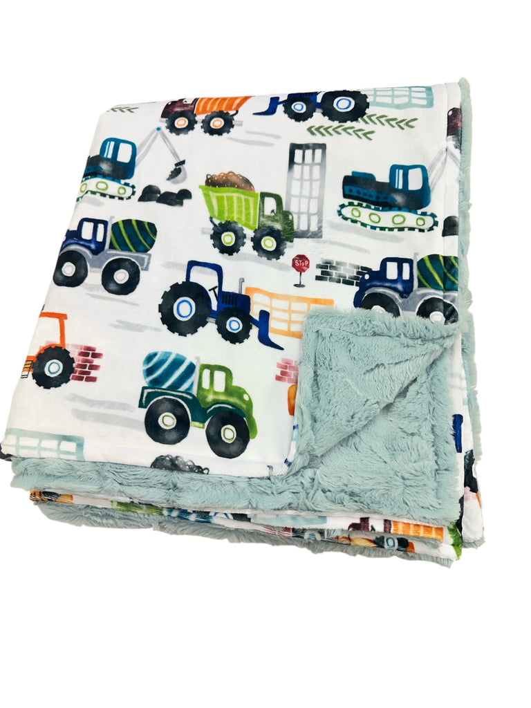 Trucks • Toddler Sized Minky Blanket