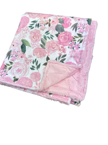 Floral Bouquet • Toddler Sized Minky Blanket